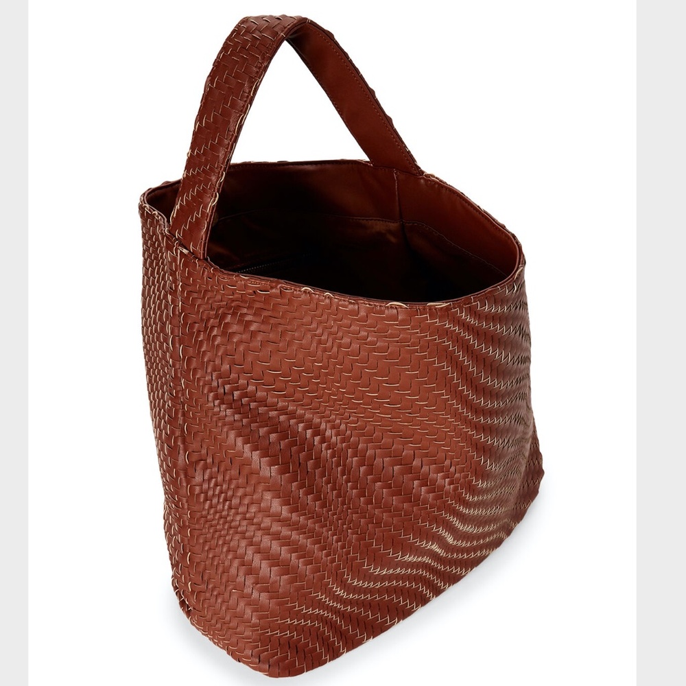 Deux Lux FAUX Leather Woven OVERSIZED Tote Hobo Basketweave NWT! - Picture 2 of 6